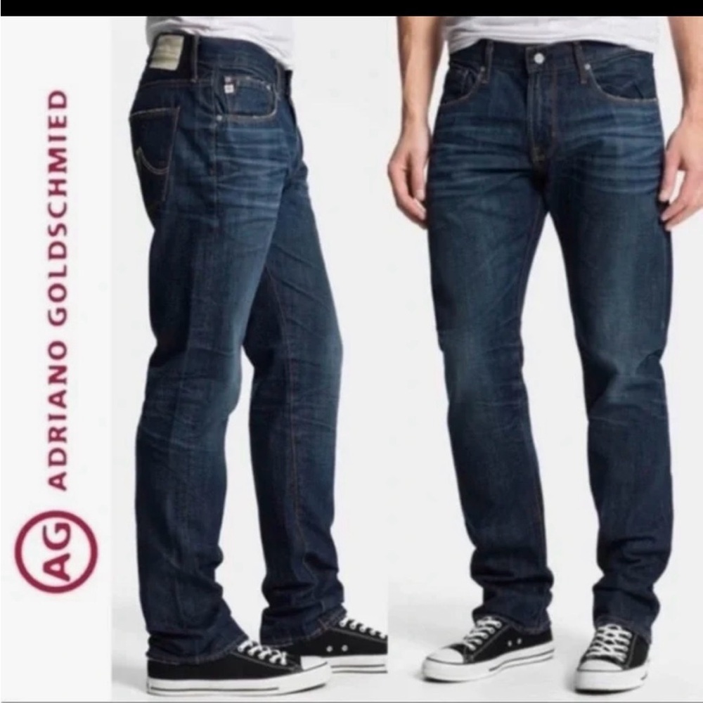 Ag Adriano Goldschmied Men’s Blue “slouchy
Slim” Straight Jeans 34x32